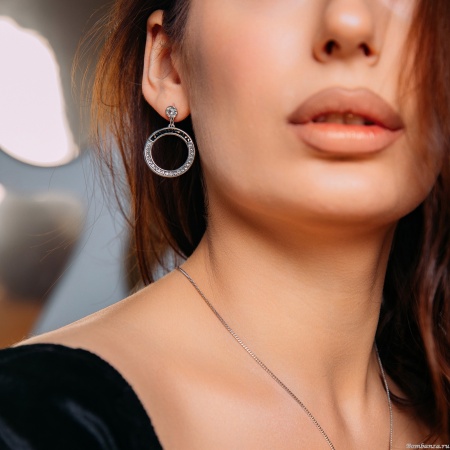 Серьги Fiore Luna, Jet Nut+CRY